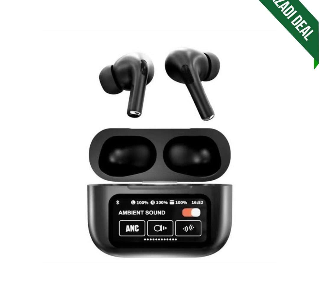 A9 Pro Earbuds Matte Black With ANC