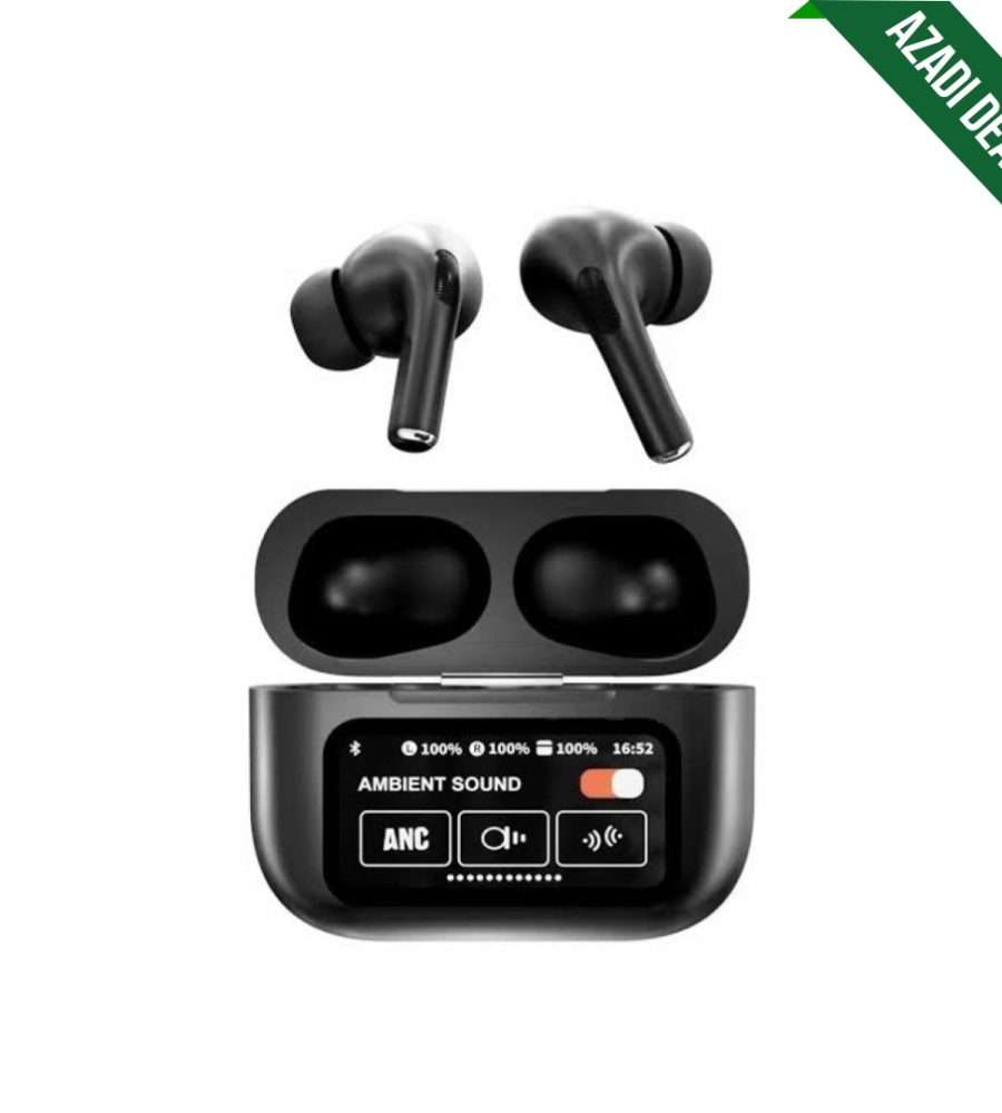 A9 Pro Earbuds Matte Black With ANC